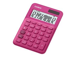 Calculatrice de bureau Casio MS-20UC - 12 chiffres - alimentation batterie et solaire - rouge