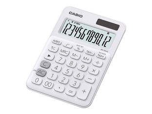 Calculatrice de bureau Casio MS-20UC - 12 chiffres - alimentation batterie et solaire - blanc