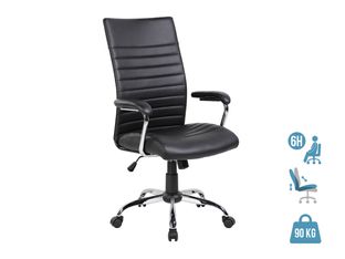 Fauteuil de bureau BRISTOL - accoudoirs fixes - noir