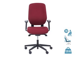 Fauteuil de bureau ROMEO - accoudoirs en option - bordeaux, base noire