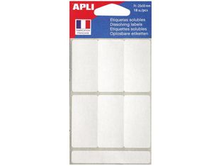 Apli Agipa - 18 Étiquettes blanches solubles - kraft - 25 x 50 mm