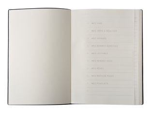 Oberthur - Carnet de notes en cuir - à élastiques A6 - noir