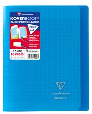 Clairefontaine Koverbook - Cahier polypro 17 x 22 cm - 96 pages - grands carreaux (Seyes) - bleu