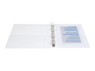 Exacompta Kreacover - Classeur à anneaux personnalisable - Dos 30 mm - A4 Maxi - pour 200 feuilles - blanc - 2 pochettes extérieures