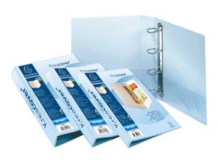 Exacompta Kreacover - Classeur à anneaux personnalisable - Dos 38 mm - A4 Maxi - blanc - 3 pochettes extérieures