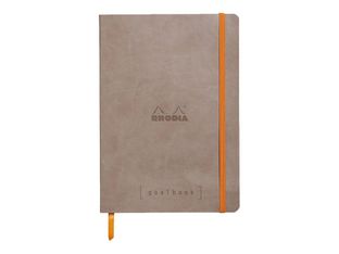 Rhodia Goalbook - Carnet souple A5 - 224 pages numérotées - petits carreaux - taupe