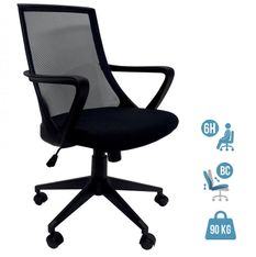 Fauteuil de bureau ALEX - accoudoirs fixes - noir