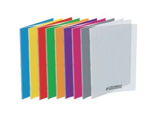 Conquérant Classique - Cahier polypro A4 (21x29,7cm) - 96 pages - grands carreaux (Seyes) - disponible dans différentes couleurs