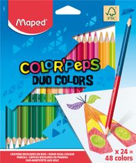 Maped Color'Peps Duo - Lápiz de punta doble - colores surtidos - 2.9 mm / 2.9 mm - estándar / estándar (paquete de 24)