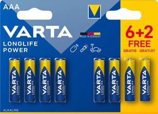 Varta High Energy 6+2 - Batería 8 x AAA - Alcalino