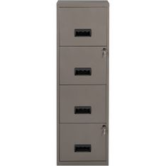 Classeur 4 tiroirs pour dossiers suspendus - 126 x 40 x 40 cm - gris souris nacré