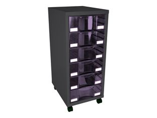 Module de rangement à roulettes 6 tiroirs - anthracite/prune