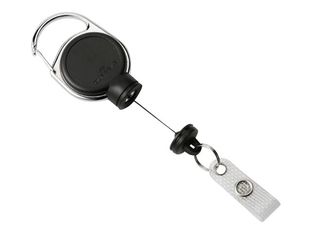 Durable - Enrouleur de badge - bouton pression clip noir