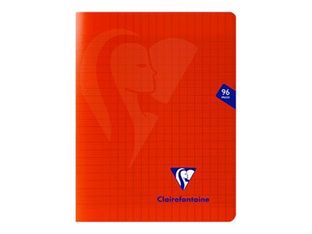 Clairefontaine Mimesys - Cahier polypro 17 x 22 cm - 48 pages - grands carreaux (Seyes) - rouge