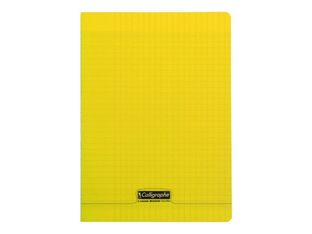 Calligraphe 8000 - Cahier polypro 24 x 32 cm - 192 pages - grands carreaux (Seyes) - jaune