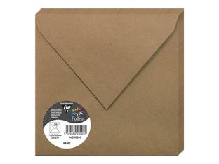 Pollen - 20 Enveloppes gommées - 165 x 165 mm - 120 g/m² - kraft
