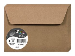 Pollen - 20 Enveloppes - 114 x 162 mm - 135 g/m² - kraft