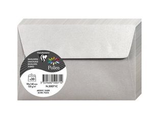 Pollen - 20 Enveloppes - 90 x 140 mm - 120 g/m² - argent