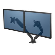 Fellowes Platinum Series Dual Monitor Arm - Kit de montaje - brazo ajustable - para 2 monitores - aluminio - negro - tamaño de pantalla: hasta 27" - montable en escritorio