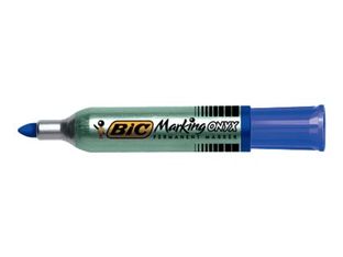 BIC ONYX 1482 - Pack de 12 marqueurs permanents - pointe ogive - bleu