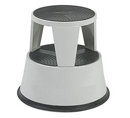 Tabouret - 2 marches - métal - gris clair