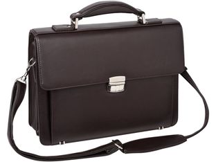 Oberthur Bradford - Cartable rigide 2 compartiments - marron - 29 x 38 x 13 cm