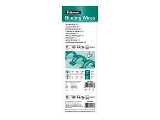 Fellowes - 100 anneaux de reliure en métal - 12 mm - jusqu'à 100 feuilles - argent