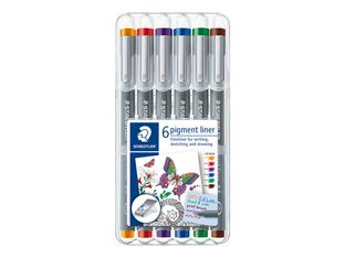 STAEDTLER pigment liner - Pack de 6 Feutres fins - 0.3 mm - couleurs assorties
