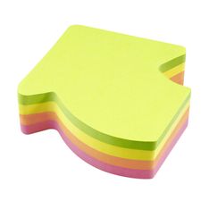 Global Notes - Notes adhésives - 200 feuilles - En forme de flèche incurvée - 70 x 70 mm - couleurs assorties
