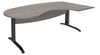 Bureau compact manager retour à droite IDRA - L200 cm - pieds anthracite - Chêne gris (pied de renfort obligatoire à rajouter - non inclus)