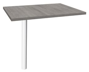 Extension IDRA/DUAL sur pied tube - 80 x 60 cm - Pied blanc - plateau imitation Chêne gris