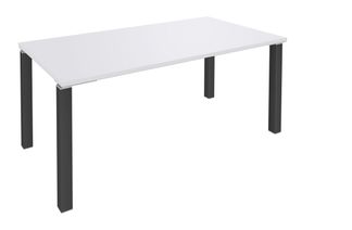 Bureau droit EXPRIM - L140 cm - Plateau Blanc perle - Pieds carbone