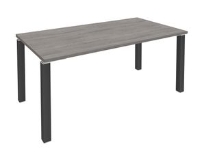 Bureau droit EXPRIM - L160 cm - Plateau imitation Chêne gris - Pieds carbone