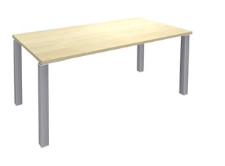 Bureau droit EXPRIM - L180 cm - Plateau imitation Erable - Pieds alu