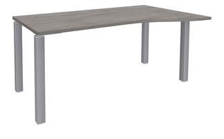 Bureau Vague EXPRIM - L140 cm - Retour droite - Plateau imitation Chêne gris - Pieds alu