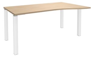 Bureau Vague EXPRIM - L160 cm - Retour droite - Plateau imitation Chêne clair - Pieds blanc
