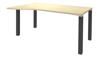 Bureau Vague EXPRIM - L160 cm - Retour gauche - Plateau imitation Erable - Pieds carbone