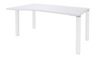 Bureau Vague EXPRIM - L160 cm - Retour gauche - Plateau Blanc perle - Pieds blanc