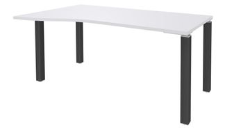 Bureau Vague EXPRIM - L160 cm - Retour gauche - Plateau Blanc perle - Pieds carbone