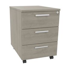 Caisson mobile EXPRIM/LOFTER/LEVEL - L43 x H56 x P60 cm - 3 tiroirs - Imitation Chêne gris