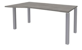 Bureau Vague EXPRIM - L160 cm - Retour gauche - Plateau imitation Chêne gris - Pieds alu