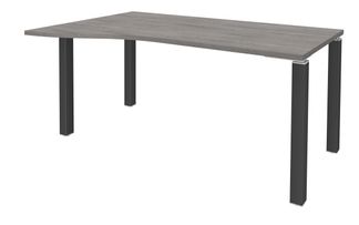 Bureau Vague EXPRIM - L160 cm - Retour gauche - Plateau imitation Chêne gris - Pieds carbone