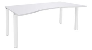 Bureau vague symétrique EXPRIM - L180 cm - Plateau Blanc perle - Pieds blanc