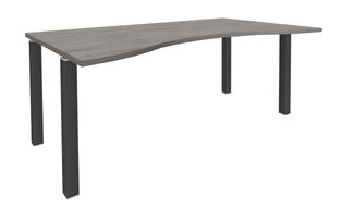 Bureau vague symétrique EXPRIM - L180 cm - Plateau imitation Chêne gris - Pieds carbone