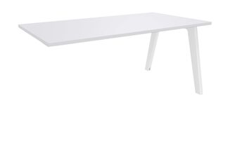Bureau simple STEELY - L180 cm - Bureau suivant - Pieds blanc - plateau Blanc Perle