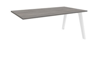 Bureau simple STEELY - L180 cm - Bureau suivant - Pieds blanc - plateau imitation Chêne gris