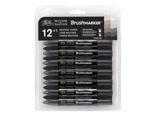 Promarker Brush - Pack de 12 stylos pinceaux et marqueurs - gris
