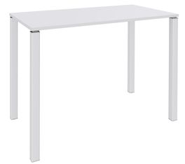 Table Lounge - L140xH105xP60 cm - 4 Pieds blancs - plateau blanc perle