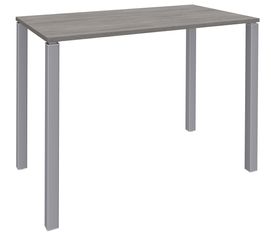 Table Lounge - L140xH105xP60 cm - 4 Pieds alu - plateau imitation chêne gris