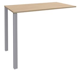 Table Lounge - L140xH105xP60 cm - 2 Pieds alu - plateau imitation chêne clair
